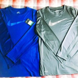 2 NWT boys Nike dri fit longsleeve tees(xl)